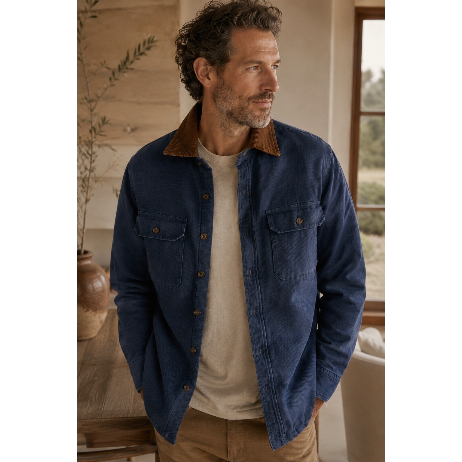 Nwt J.Crew Sherpa-Lined Duck Canvas Shirt-Jacket Men M Twilight Cm227
